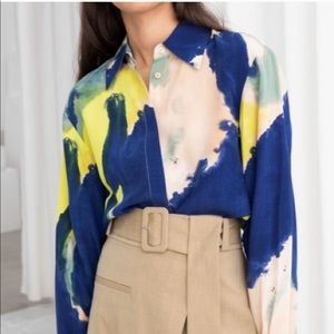 & OTHER STORIES Watercolor Button Up Shirt Blouse